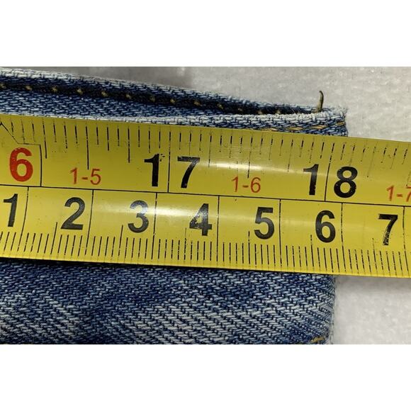 American Eagle Jeans Mens 36x30 Slim Straight Leg Medium Blue Denim Distressed - Picture 2 of 9